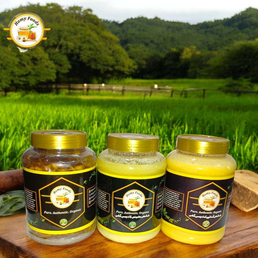 HF4 -  Desi Flavor Trio (Cow Desi Ghee 1 KG + Buffalo Desi Ghee 1 KG + Special Mix Pickle 1 KG)